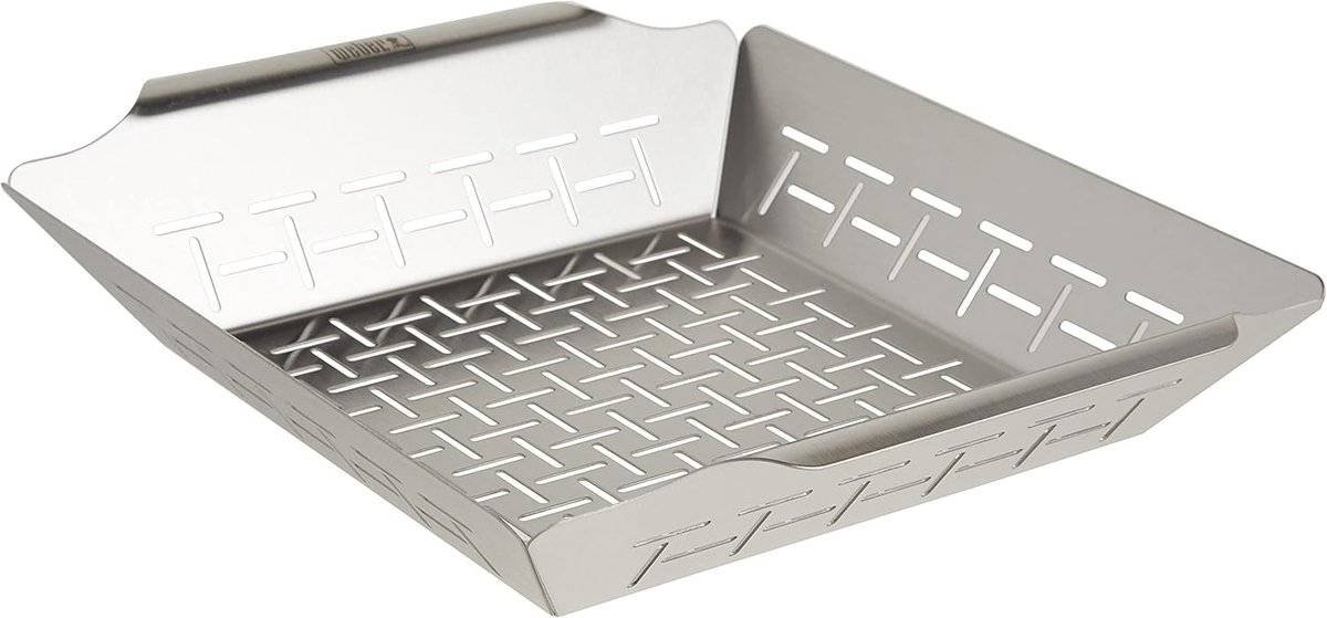 Professional Grill Basket - High-Quality Baking Trays - Barbecue Pans - BBQ Grill Basket - Optimal Heat Distribution - Practical - Durable - Grilled Vegetables / Meat - Very Suitable for Oven Safe / Gas / Charcoal / Electric Grill