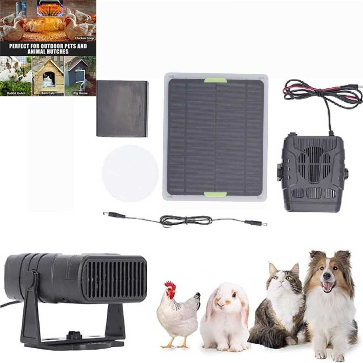 Solar Powered Heater, Winter Chicken Coop Heater, Solar Greenhouse Heater with Overheat Protection, for Drying Heating Warm Wind Gear As shown