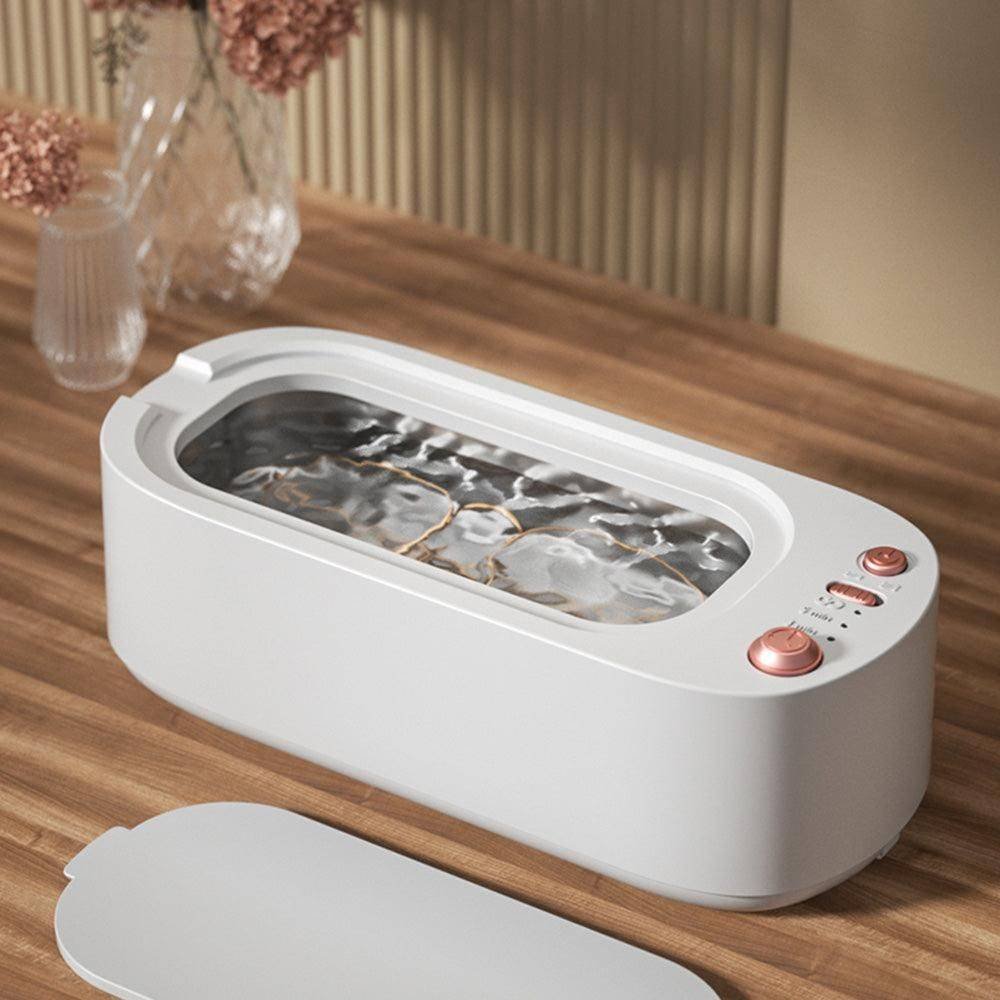 45KHz Ultrasonic Jewelry Cleaning Machine for Jewelry Eyeglasses Rings White