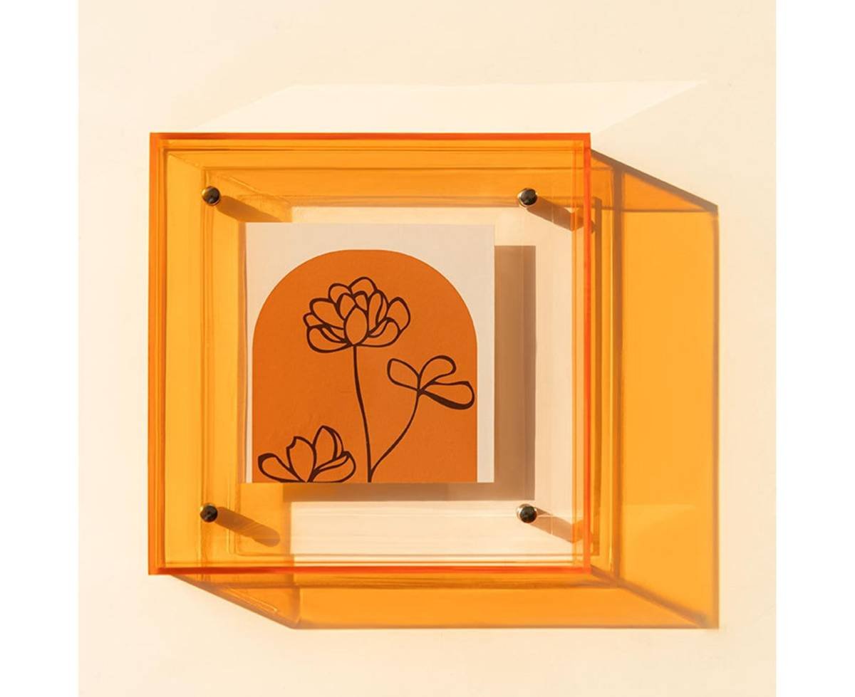 Dazzling Acrylic Photo Frame Ornaments Printing And Framing Creative Picture Frame Display DIY Wash Photos Home Decor - Orange