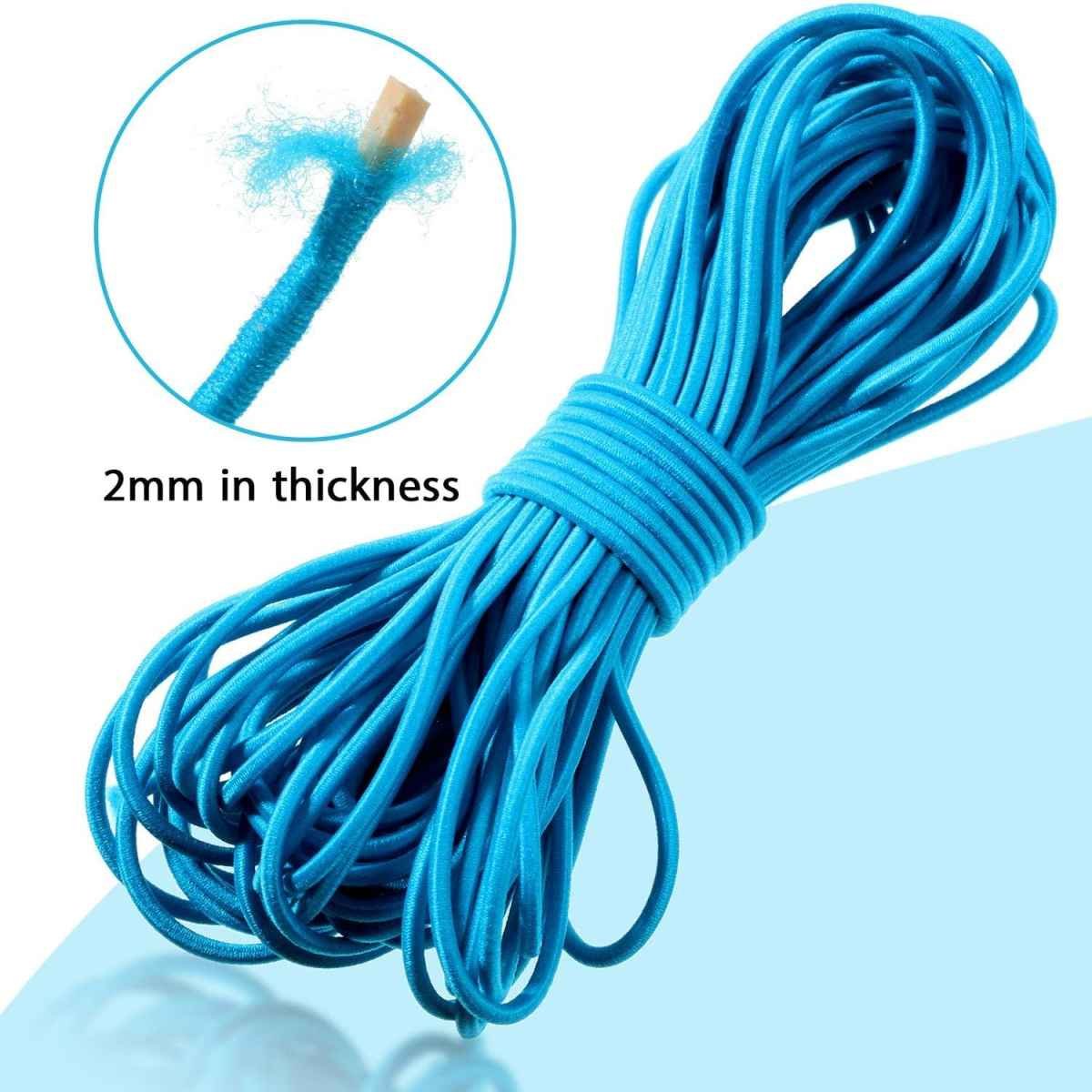 2mm Elastic Cord 10 Colours x 10 Meters Stretchy Nylon Thread for Jewellery Making Bracelets Necklaces Crafting Strong and Flexible