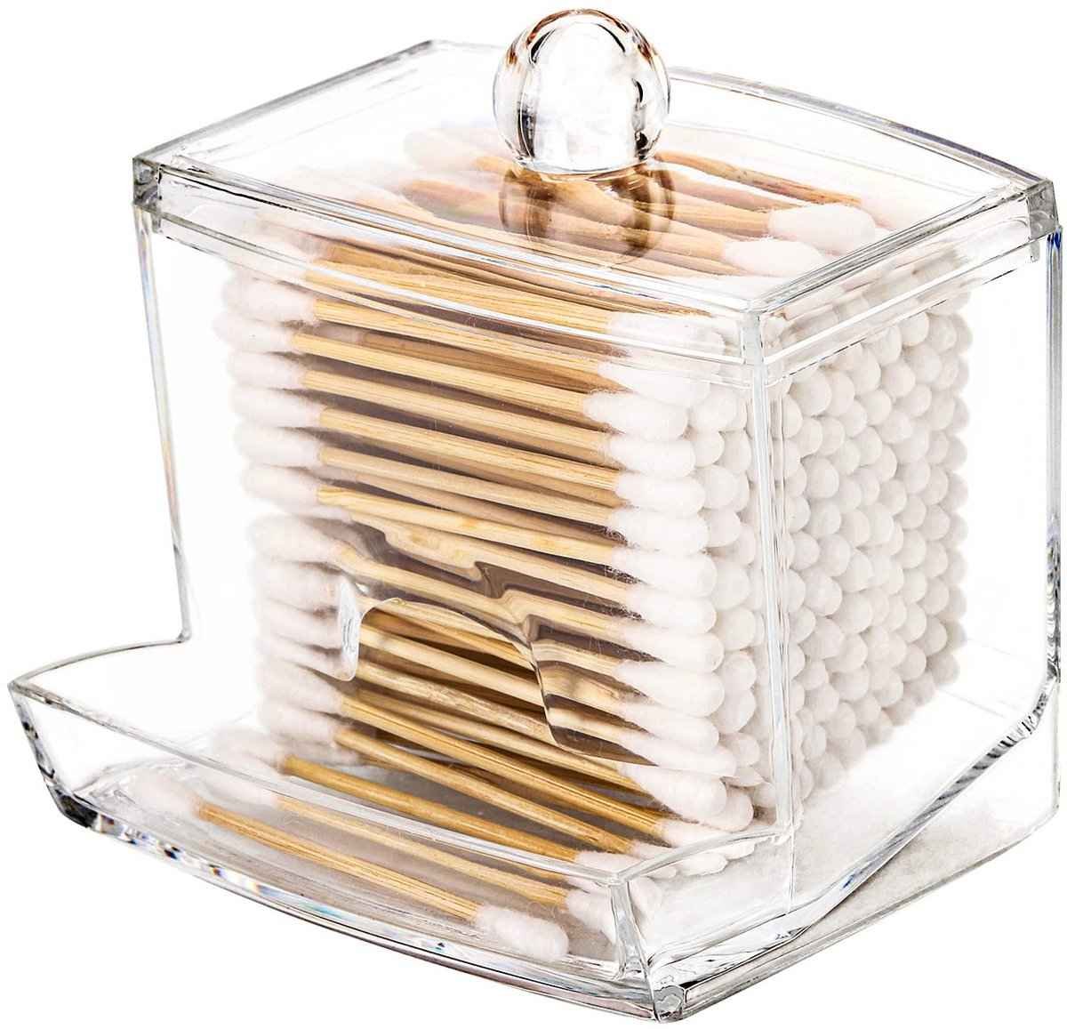 cotton swab holder dispenser large transparent bathroom storage accessories decoration organizer cotton swab cotton ball holder apothecary jar cotton swab cotton ball thread container