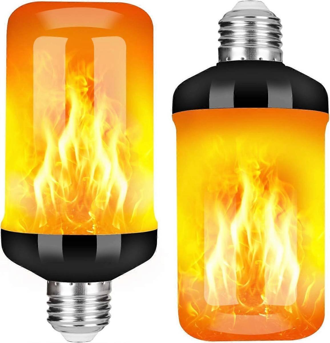 2pcs LED Flame Effect Fire Light Bulb Upgraded 4 Modes Flickering Fire Christmas Decorations Lights