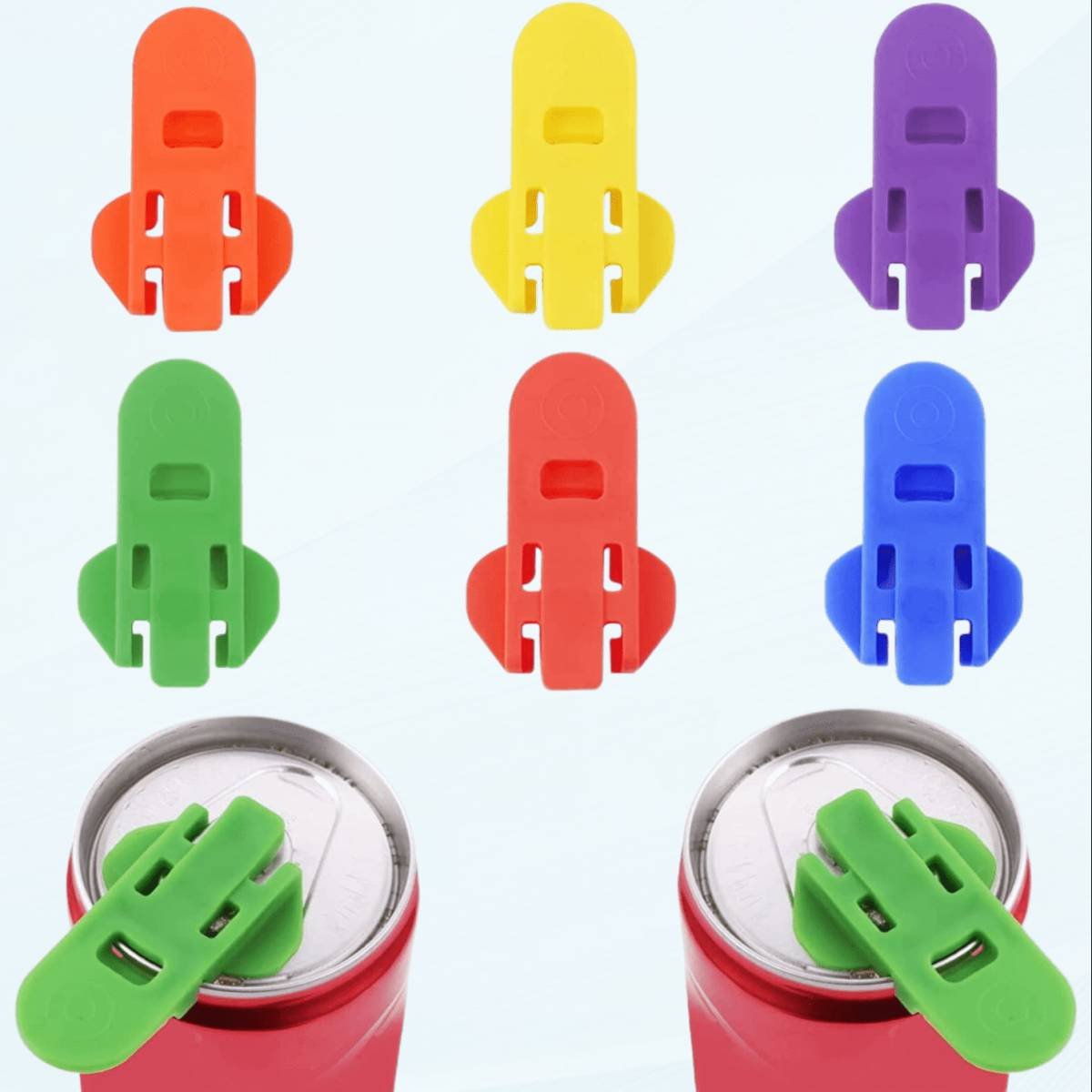 Manual Easy Can Opener [6 Pack], Colored Soda Can Opener Beverage Can Cover Protector, Can Top Ring Opener Tool Drink Shield for Pop, , Coke or Soda
