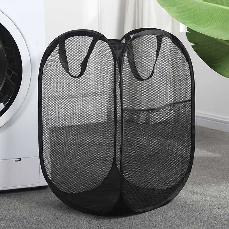 Foldable Laundry Hamper Black 02
