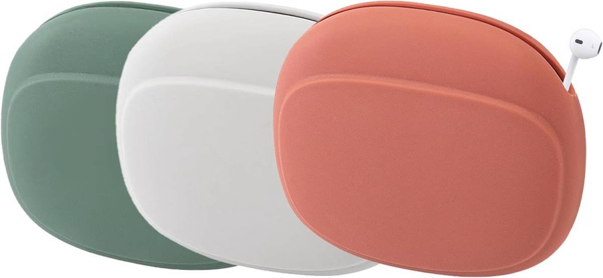 3 Pack Headphone Case Grey Red Green Portable Wireless Cable Storage Organizer for Mobile Phone Accessories