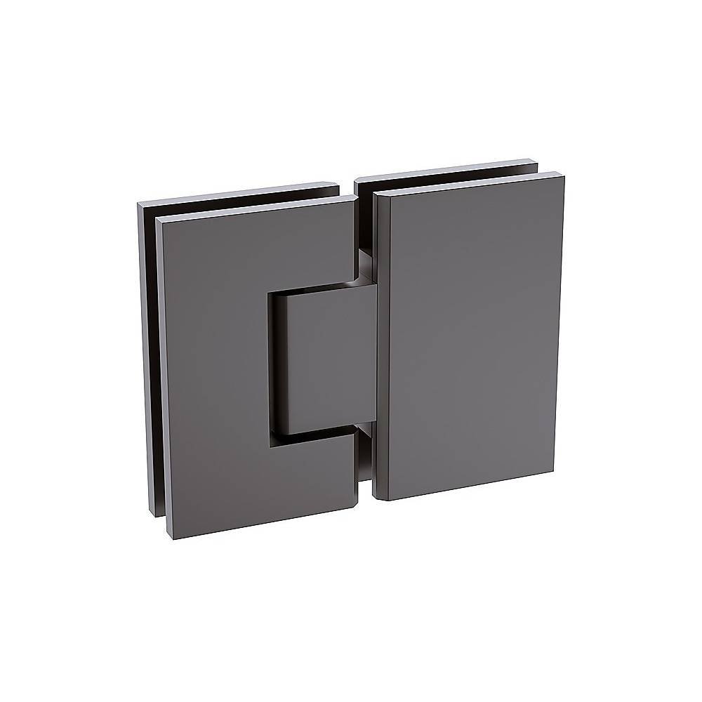 100cm Frameless Glass Bath Screen – Wall Channel with Brass Hinges in Gunmetal Finish
