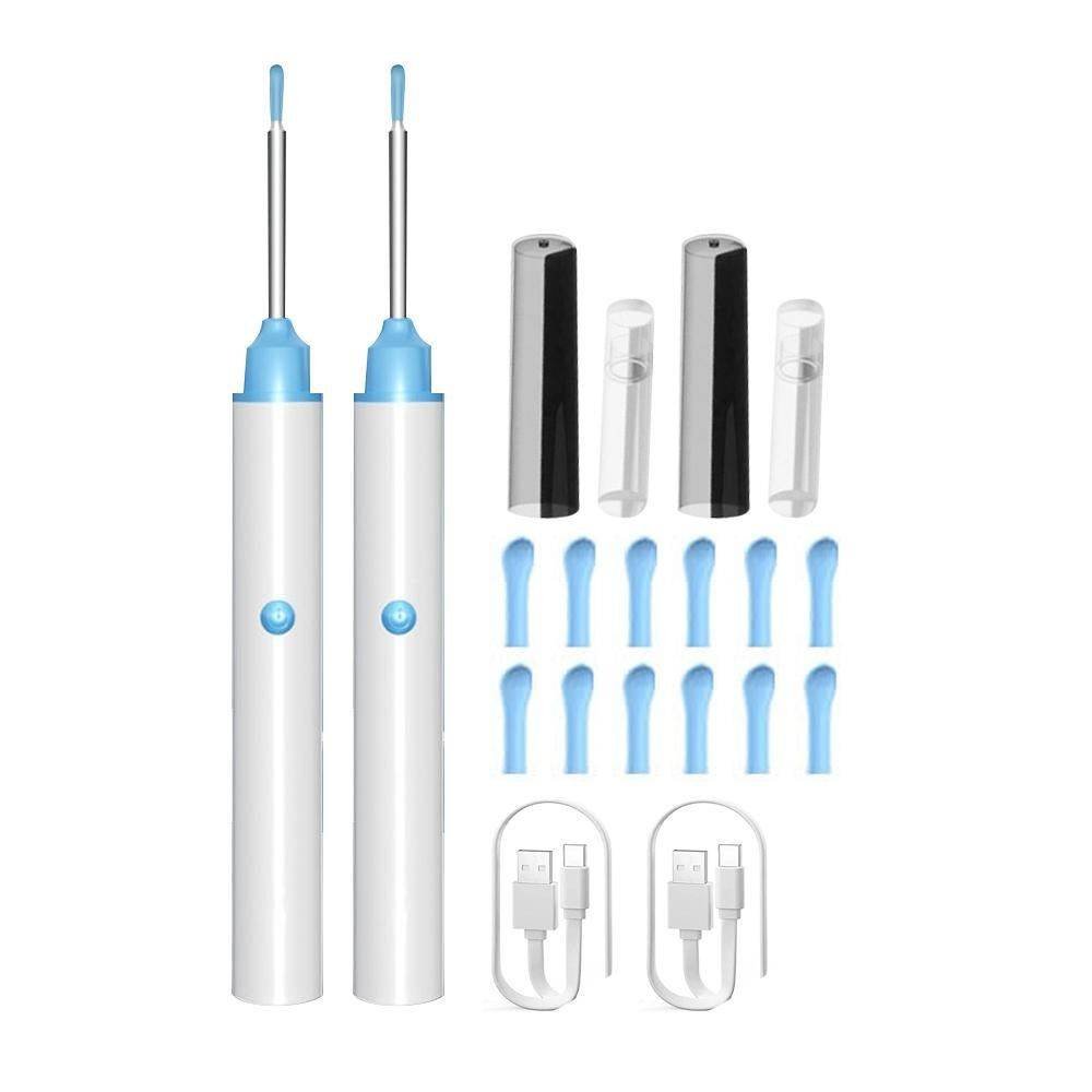 2pcs Ear Wax Removal Visual Ear Cleaner Tool Kit Ear Cleaning Scope Set-White