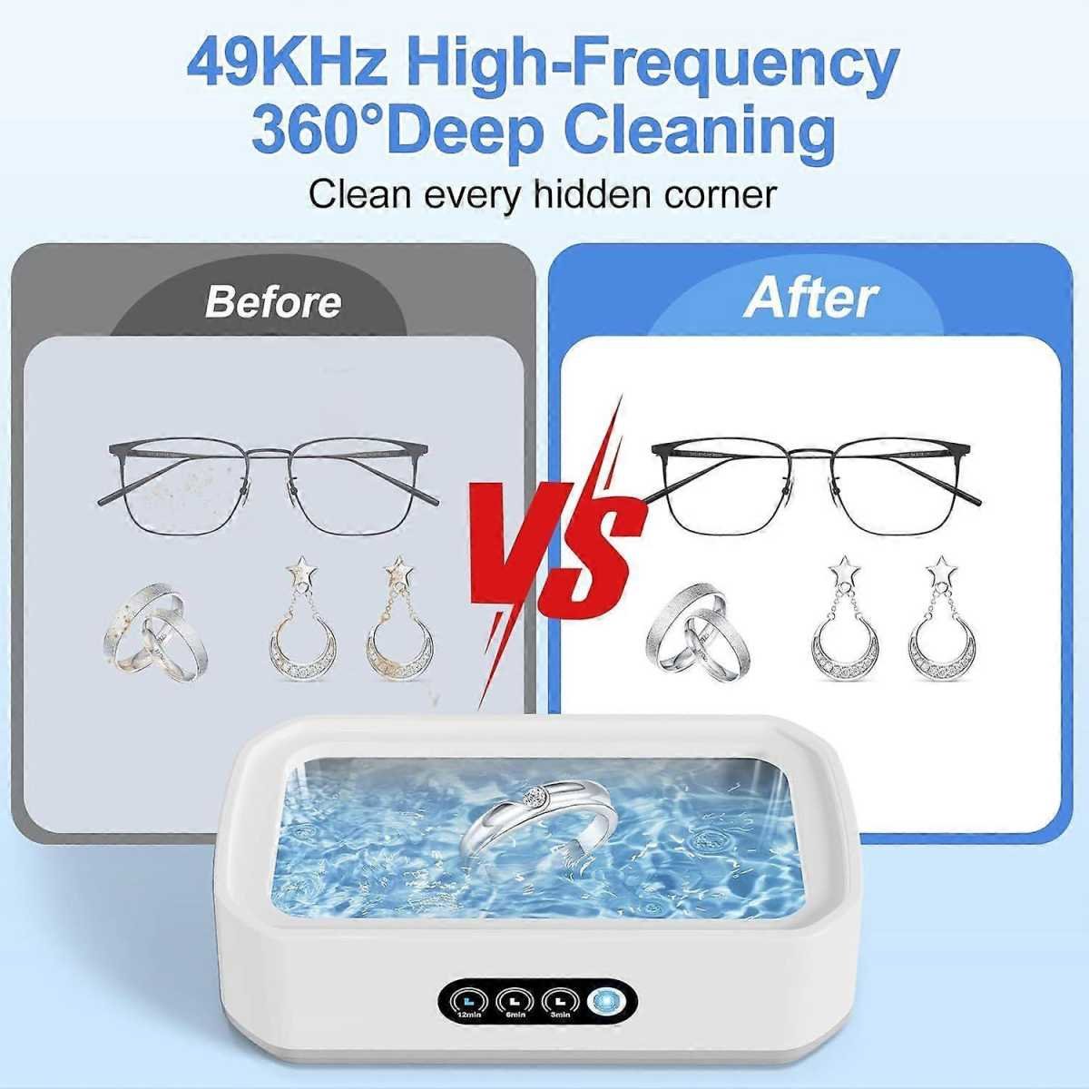 45kHz Ultrasonic Jewelry Cleaner Machine for Gold, Silver, Rings & All Jewelry