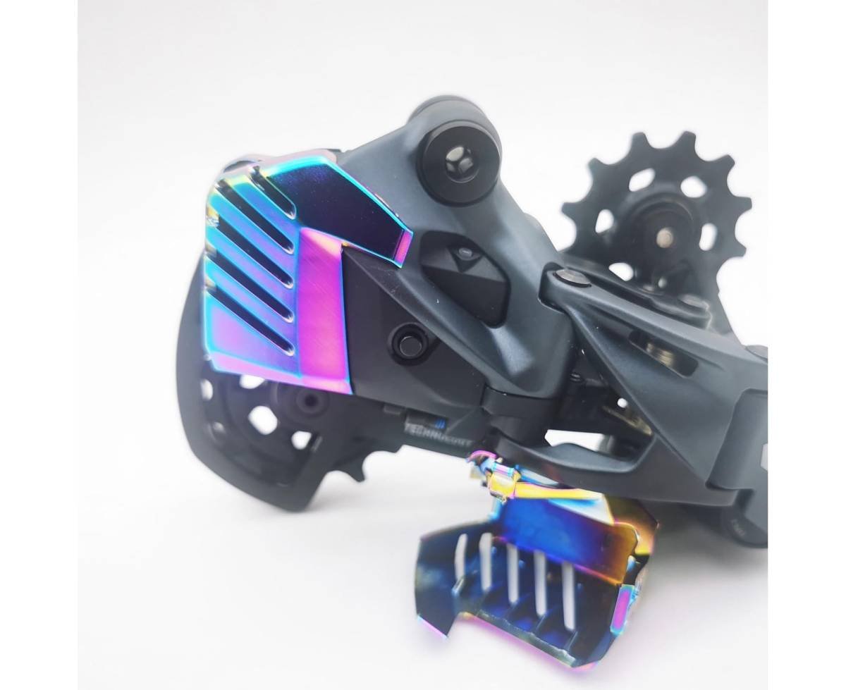 Bicycle Battery Cover Lightweight Design Easy Installation Hollow Out Protect Battery Anti-break Electroplated Battery Protector for GX EAGLE - Multicolor
