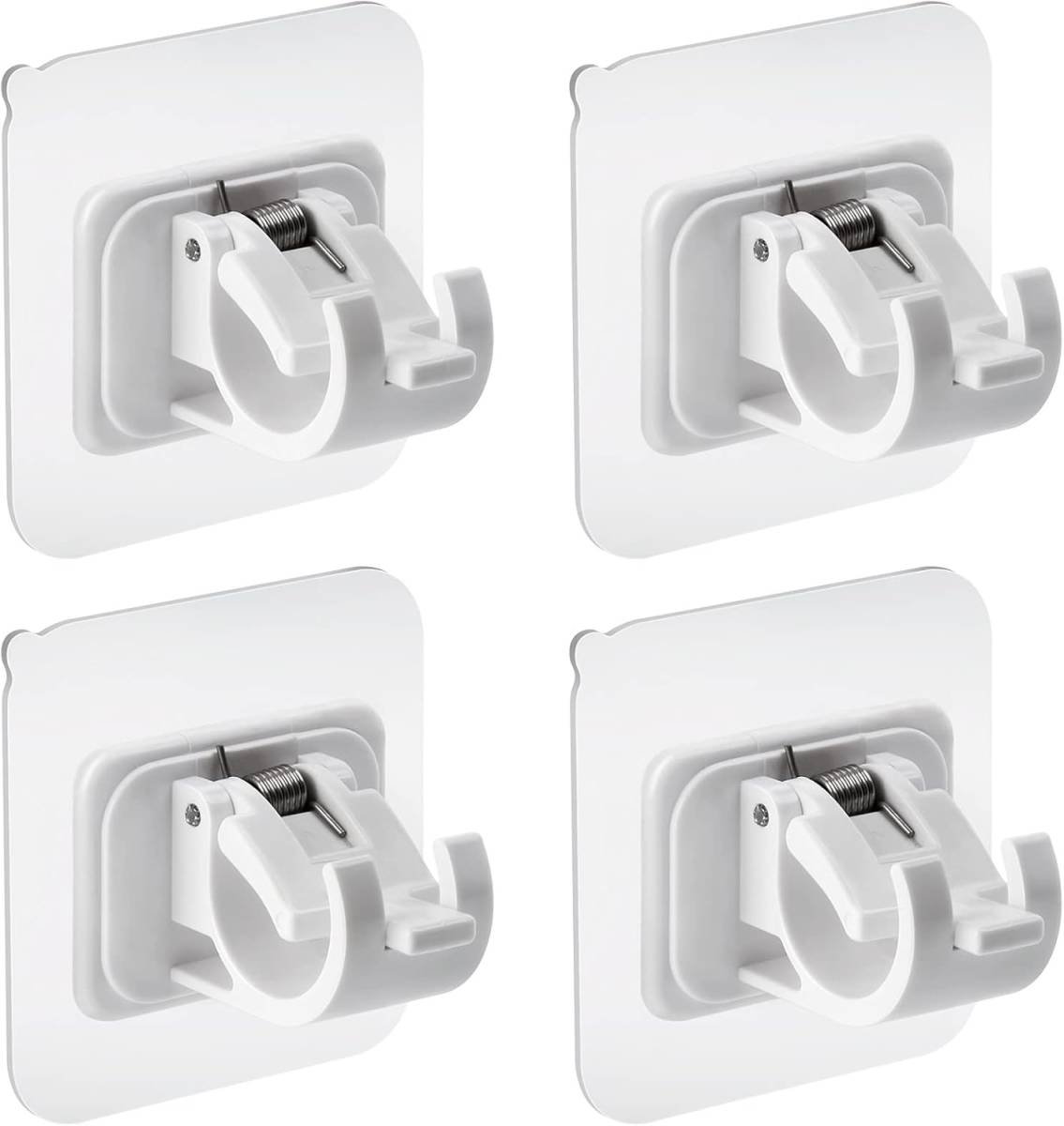 4 pieces self-adhesive curtain rod brackets No drilling required Curtain hooks Fixed rod bracket Curtain rod wall mounting bracket Towel bar hooks for home Bathroom Kitchen Hotel Towel Clothes Hanging (White)