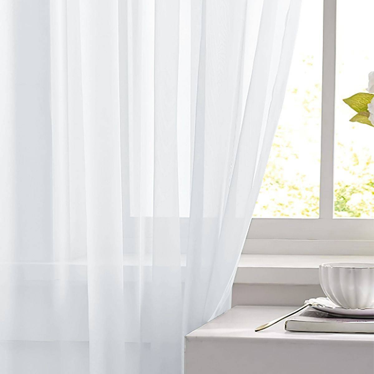 Pink Light Transparent Window Sheers, 2 Pieces, Multiple Sizes Available