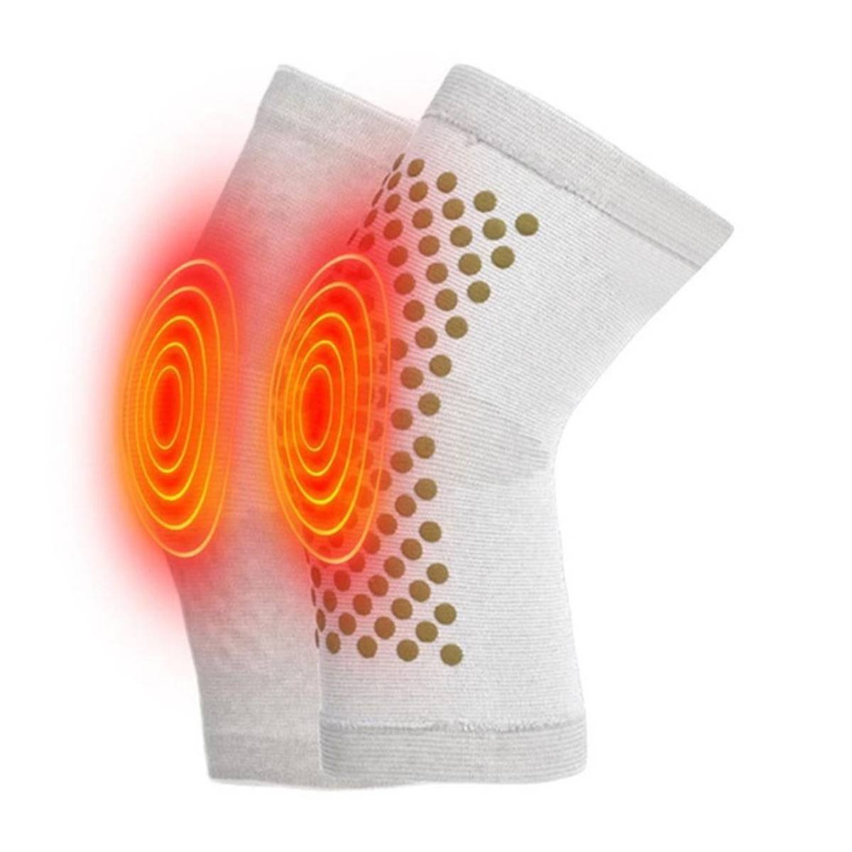 Self Heating Knee Pads Grey Compression Support Sleeves for Arthritis Joint Pain Relief Sports Recovery 2 Pair L