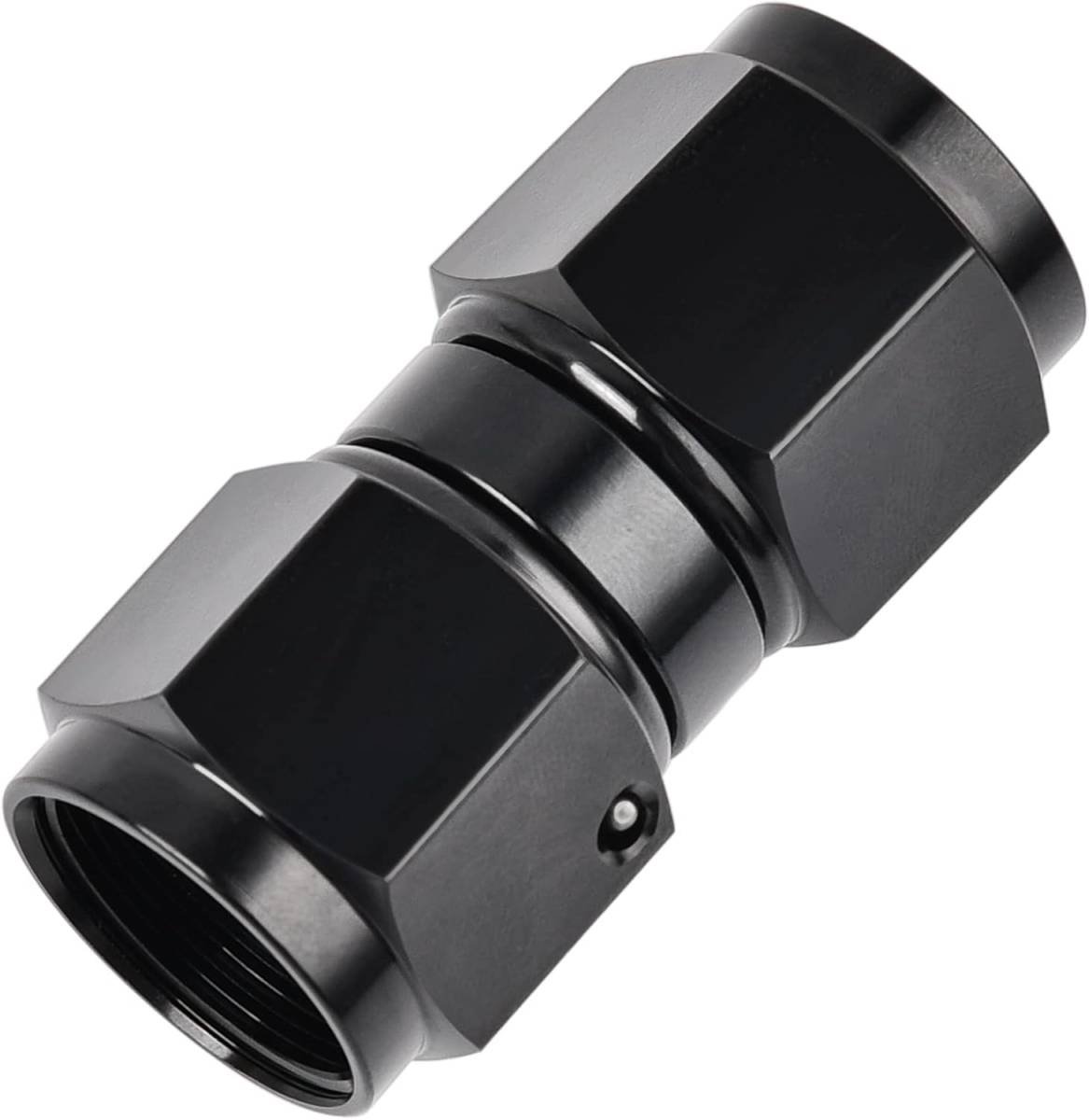6AN Female to 6AN Female Straight Swivel Coupler Union Fitting Adapter Aluminum Black