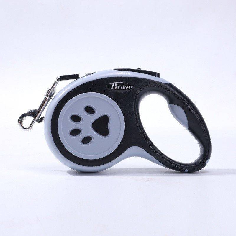 Black Automatic Retractable Dog Leash -  5M Extendable Lead with One-Handed Brake Lock - ABS Casing, Ergonomic Grip, Tangle-Free Nylon Tape, Outdoor Walking Essential