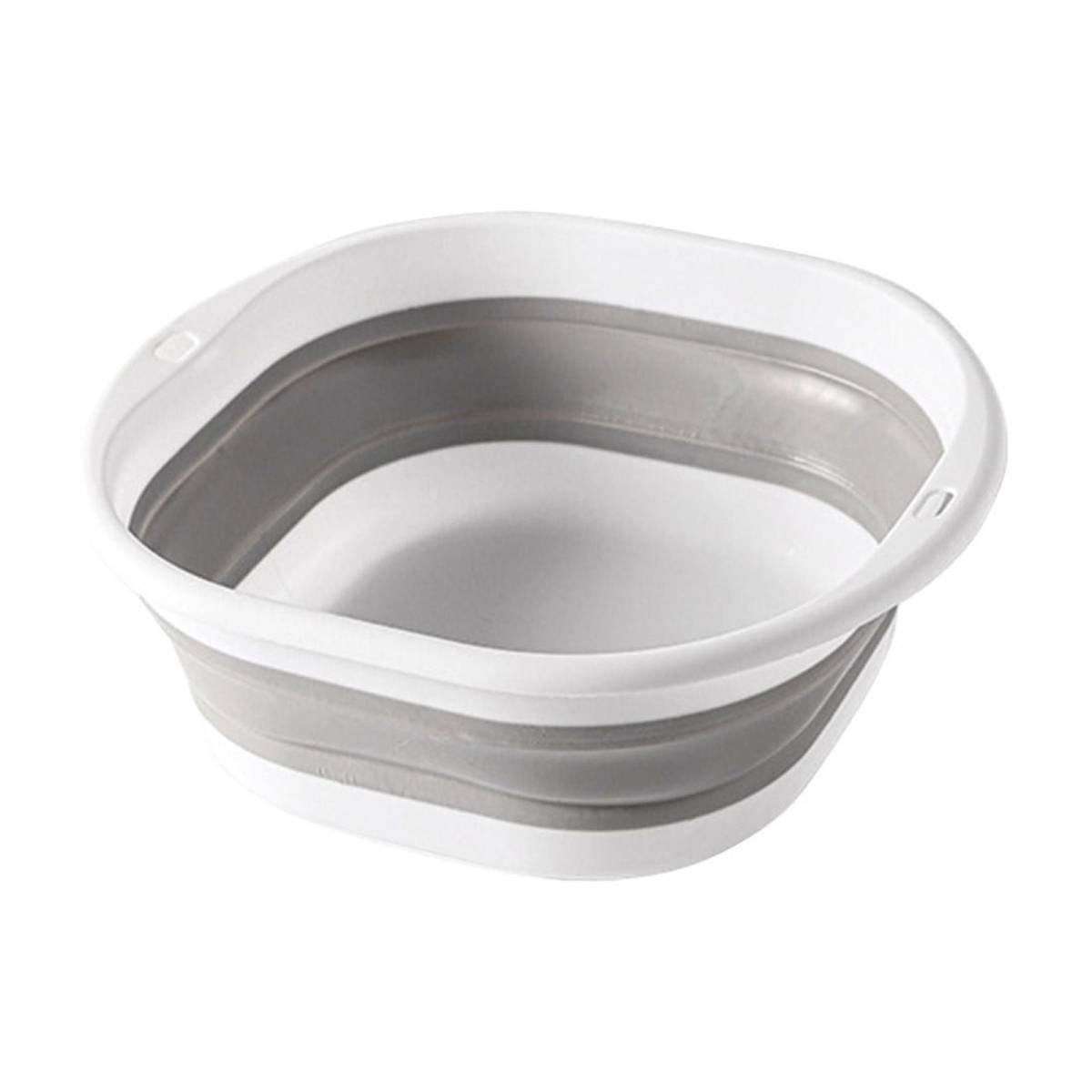 Foldable Massage Foot Bath Bucket with Retractable Design,Portable and Large Capacity for Home Use,Silicone Material with Anti-Slip Bottom,Heat Retention,Ideal for Relaxation and Spa. Gray