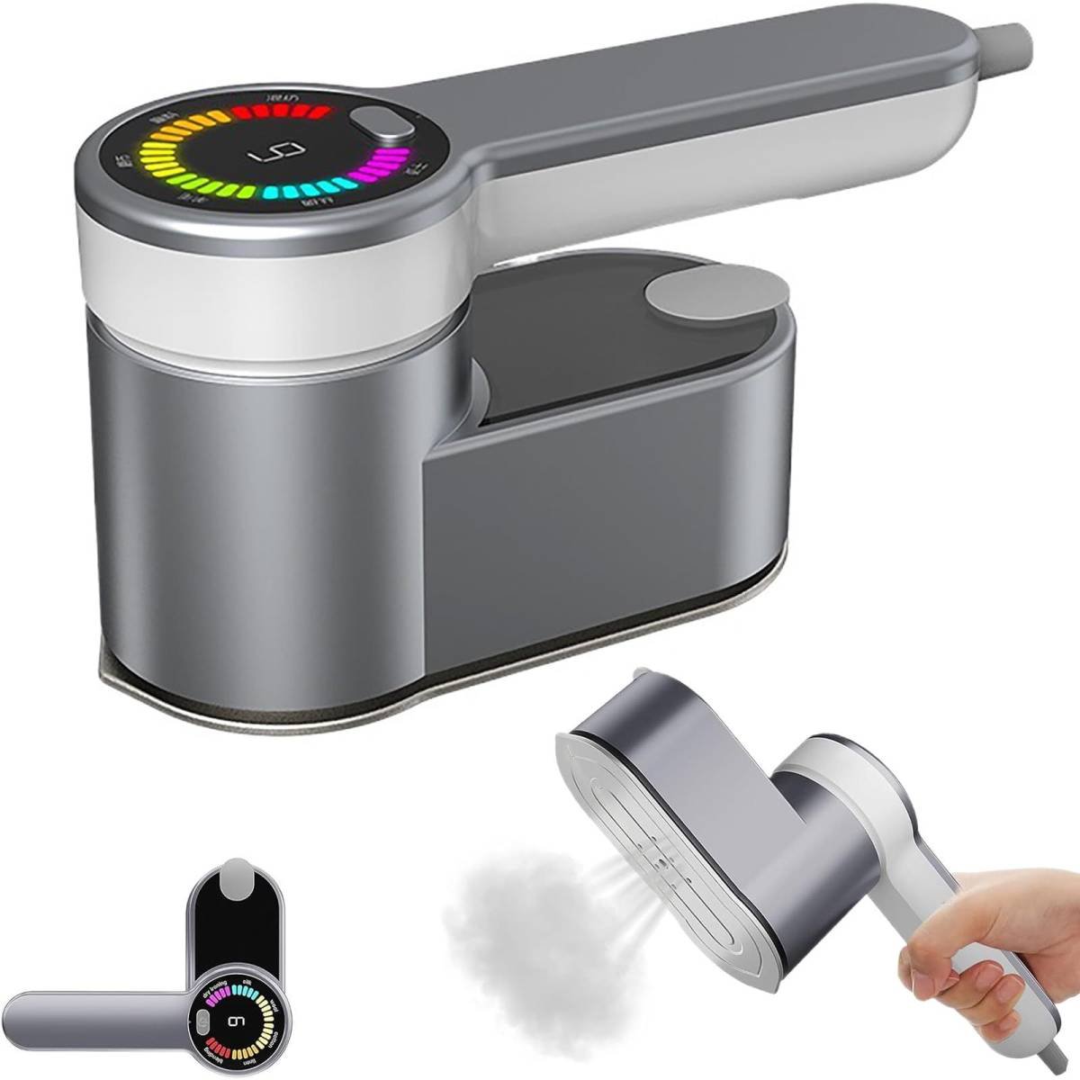 Portable Steamer for Clothes Handheld Steaming Ironing Machine, 6 Gears Adjustable Ironing Steaming Steamer Iron, Color Screen Display Dry Wet 1200W Wrinkle Remover Clothes Iron