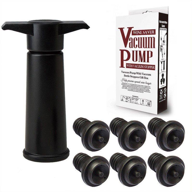 red Wine Vacuum Pump with Preserver Stopper, Wine Fresh Keeping Set