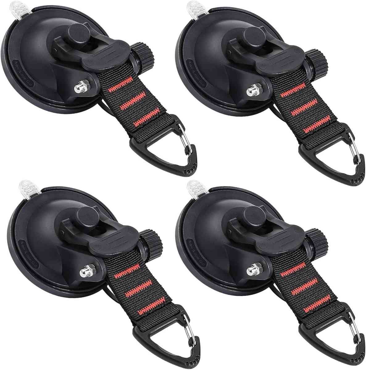 Strong Suction Hooks 4 Pack for Caravans Boats Window Glass - Heavy Duty Mounting Hooks with Fasteners - Secure Grip Camping Accessories