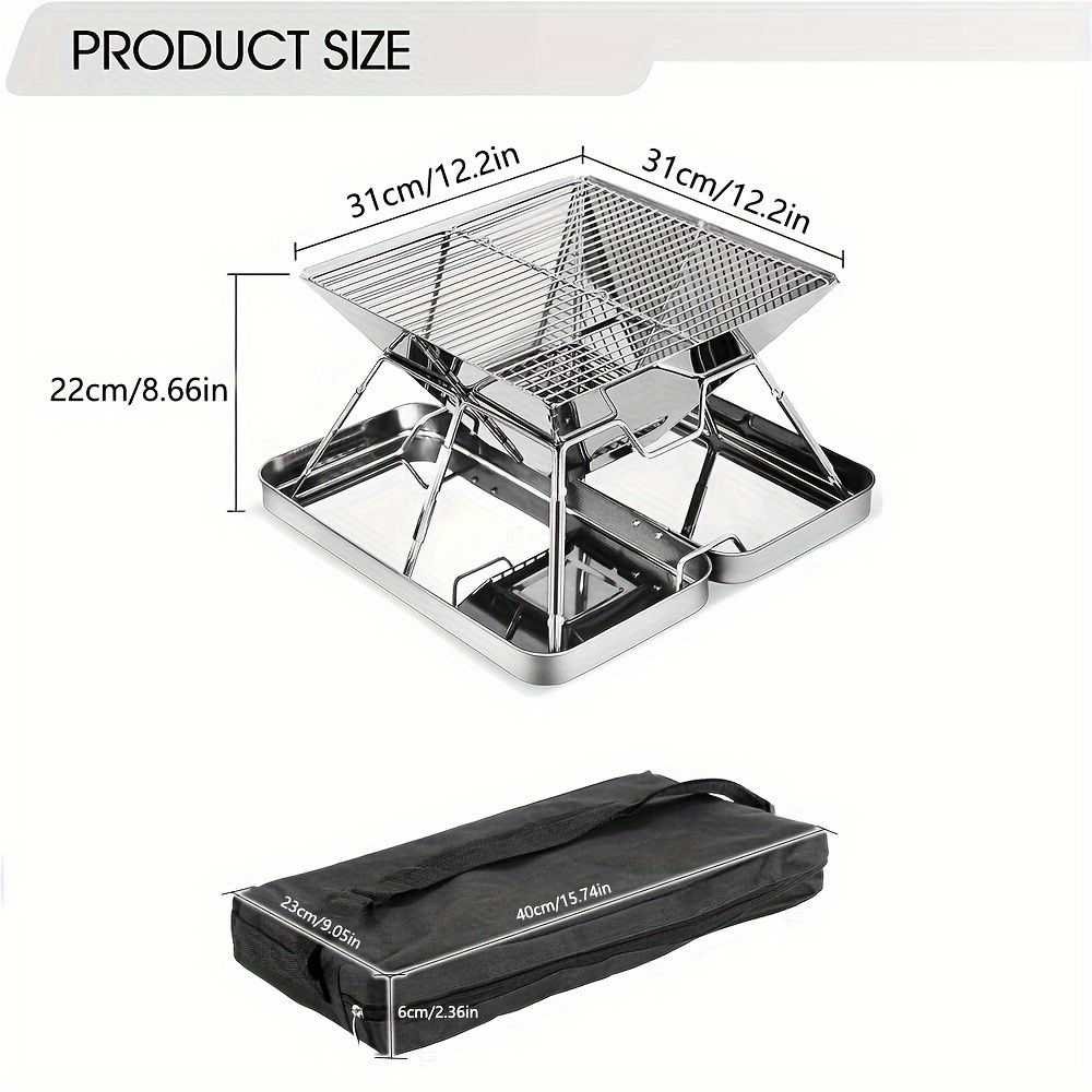 Silver Green portable camping grill, stainless steel grill, 304 stainless steel, charcoal grill, camping furniture, outdoor grill, camping cooking equipment, Australia camping gear