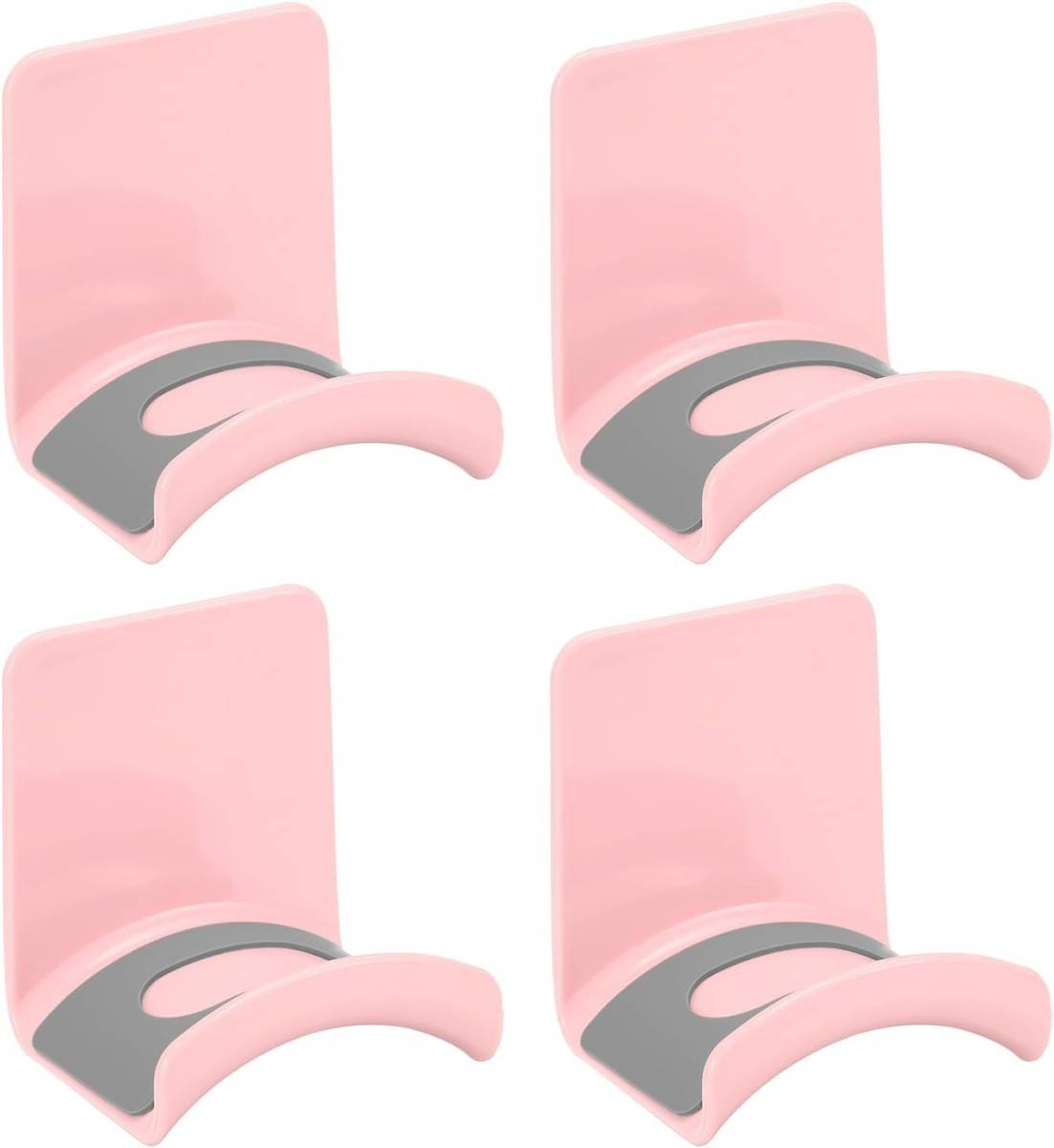 Headphone Stand, 4 Pcs ABS Headset Holder Adhesive Headphone Holder Hook Mount Headphone Hanger Hook Under Desk for Gaming Headphones Earphones Cables, Pink(Wall-Mounted)