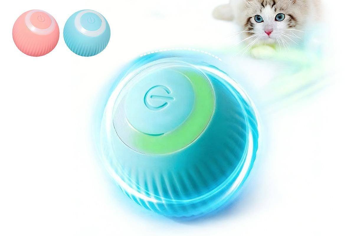 2PCS Interactive Smart Cat Toy Automatic Rolling Cat Ball Self-Moving Kitten Toys