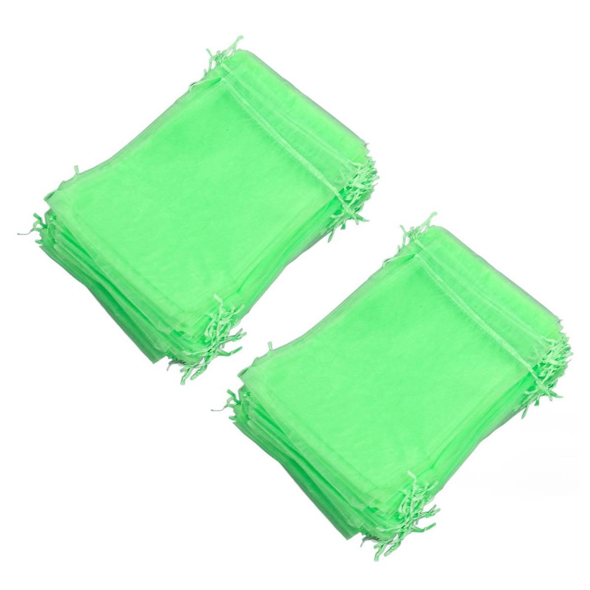 100PCS Fruit Protection Netting Bag Reusable Garden Mesh Barrier Bag for Plant Flower Fruit Trees Green 10x15cm/3.9x5.9in