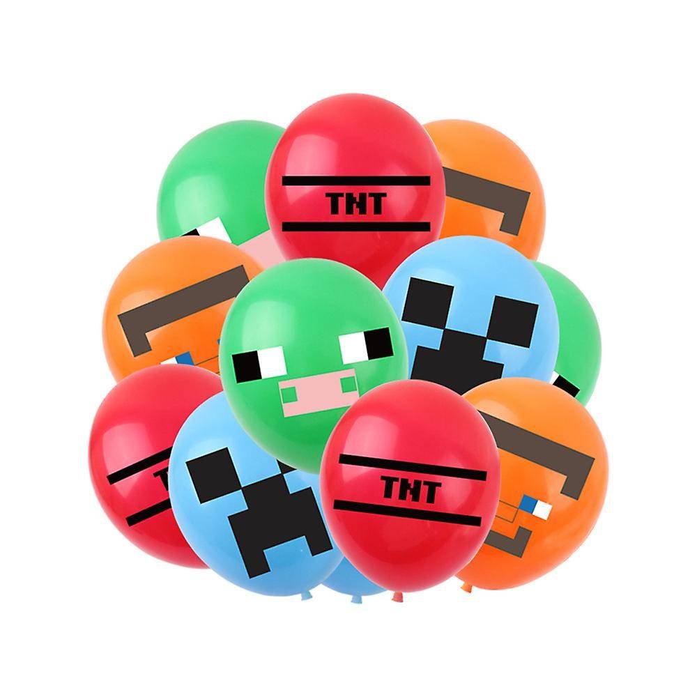 Minecraft themed birthday party balloons banner cake decorations — max