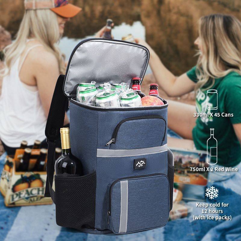 Outdoor Camping Insulated Cooler Backpack for Picnic Hiking (Khaki)