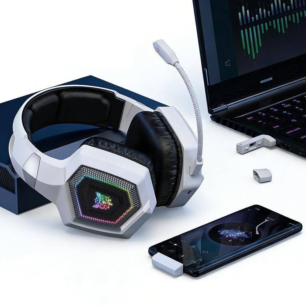 2.4GHz Wireless Gaming Headset with Flip Mic for PC White