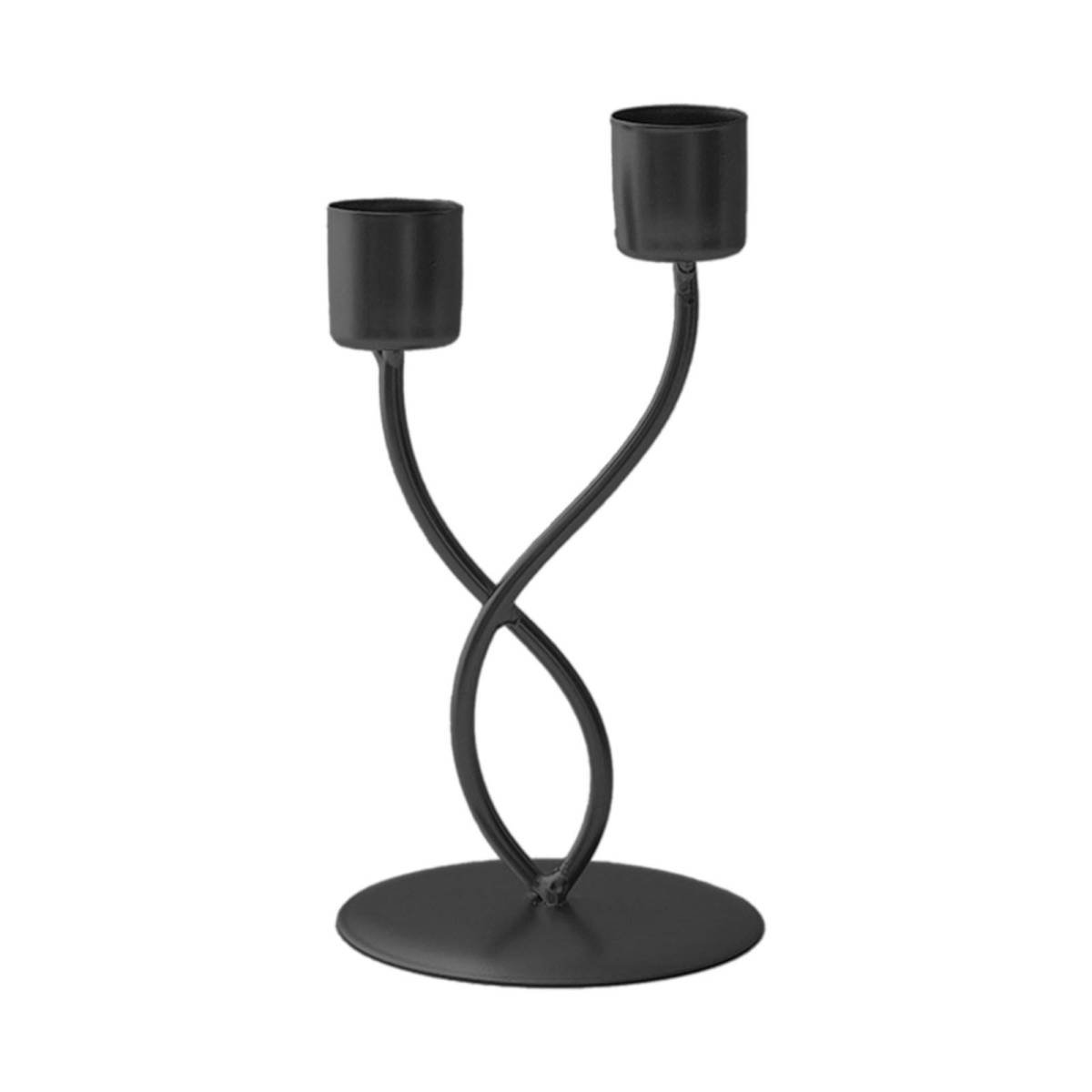 Darzheoy Iron Candlestick Vintage Metal Holder Decorative Taper Stand Sconce Home Desktop Table Decoration Wedding Craft Supplies Black