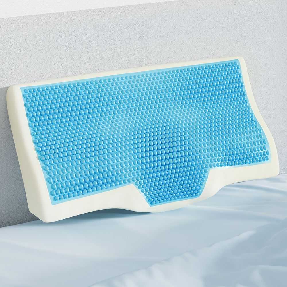 Memory Foam Cervical Pillow with Cool Gel, Contour Neck Support Sleeping Pillow