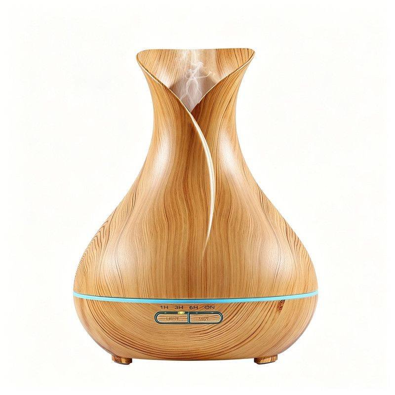 Light Wood Aroma Diffuser 400 ml, Ultrasonic Aromatherapy Humidifier