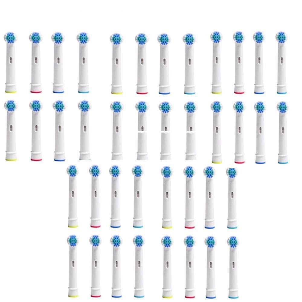 40pcs 3D Whitening Replacement Brush Heads Compatible with Oral-B Toothbrush