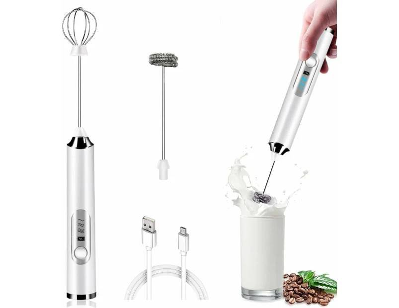 Milk Frother Handheld Electric Whisk Milk Foamer Coffee Frother Mixer Blender USB Mini Blender