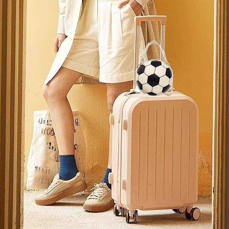 Soccer Theme Ladies Handbag, PU Material, Hand Carry Shoulder Crossbody Three Ways, Daily Outing Versatile Fashion(PINK)