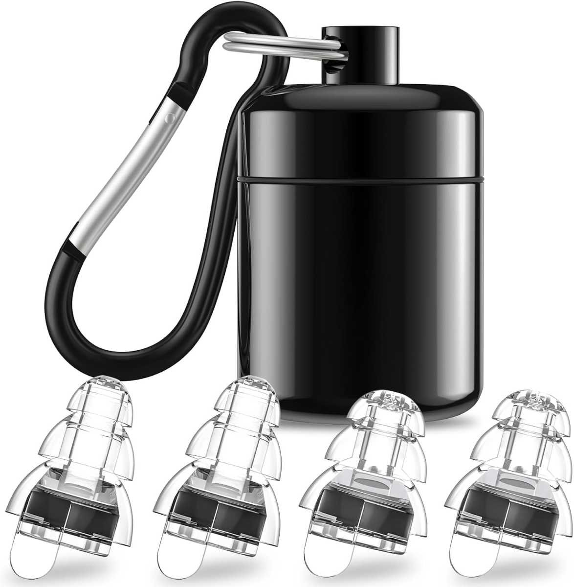 High Fidelity Concert Earplugs for Concerts Musicians，Earplugs for noise reduction，24db Advanced Filter Technology Ear Protection for Music Festivals,DJ's, Nightclub, Drummers - 2 Pairs（Black）
