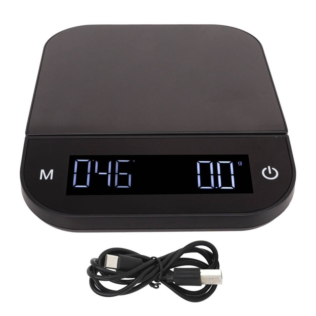 Electric Kitchen Food Scale English Version Peeling PC Function Waterproof Timing Flat Coffee Weighing Scale 3kg/0.1g