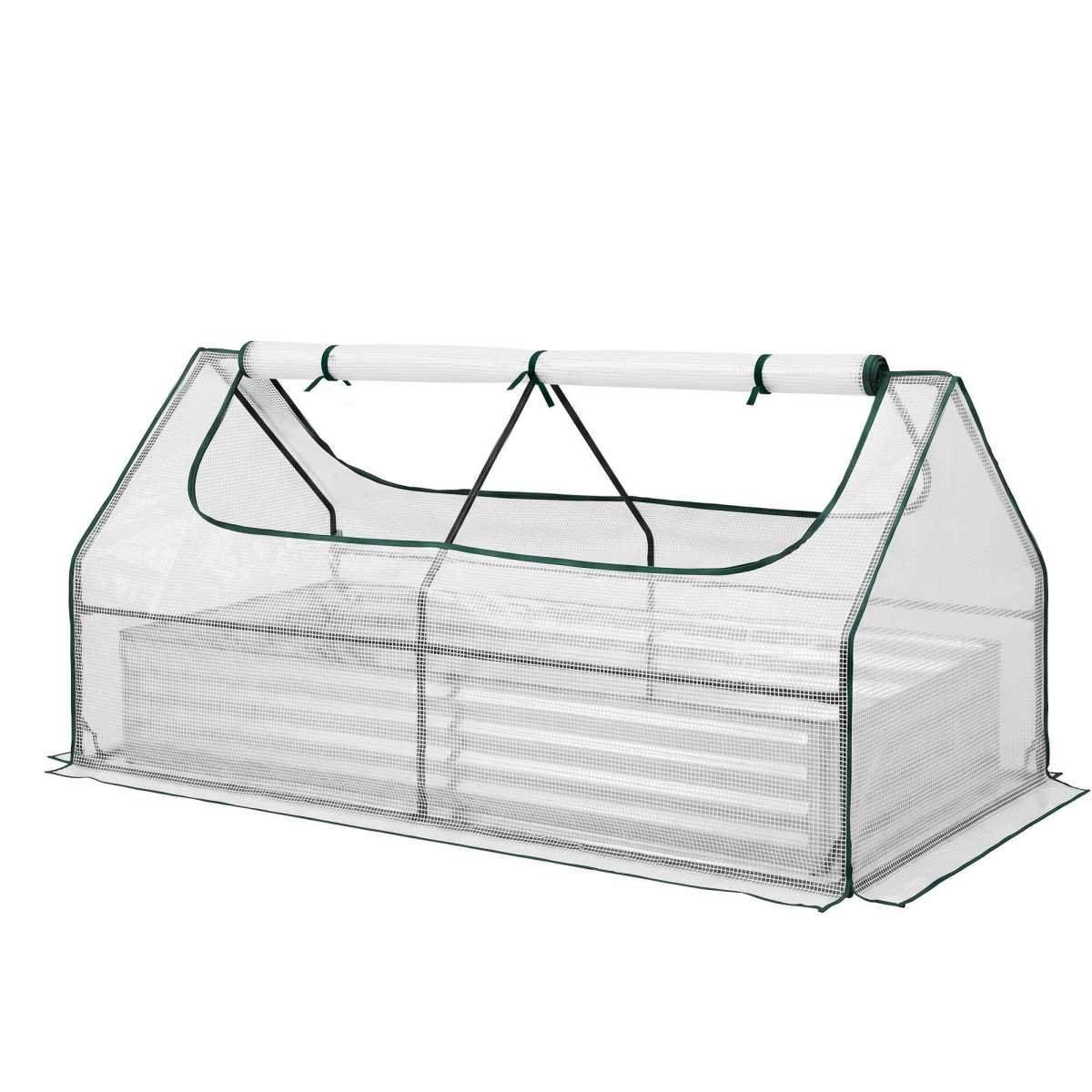 Green Fingers 3 in 1 Raised Garden Bed with Greenhouse Galvanised Planter Box Kit
