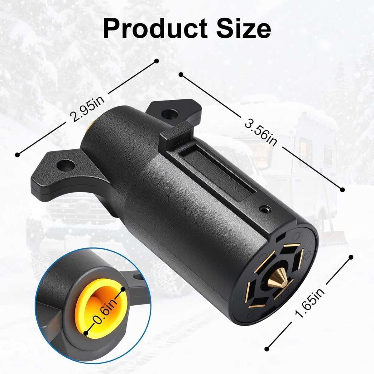 7 Way Trailer Plug (2 Pack), 12V 7 Pin Trailer Wiring Replacement Plug, 7 Point Round RV-Style Trailer Light Connector Towing Wiring Harness Connector for RV, Boat, and Trailers