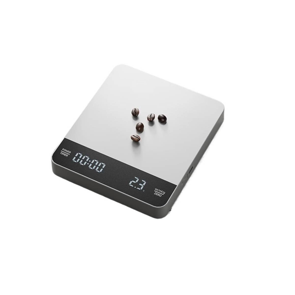 Mini Coffee Scale with Timer,Rechargeable Espresso Scale,3kg/0.1g Precision Scale for Espresso&Pour-Over Coffee,Portable Digital Kitchen Scale,White