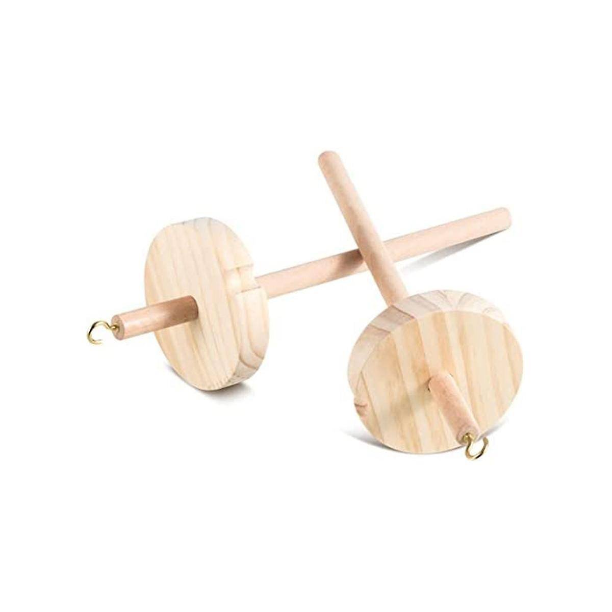 2pcs DIY Dragonfly Spindle Yarn Spinner Handmade Wooden Spinning Wheel For Yarn Making Yarn Spindle