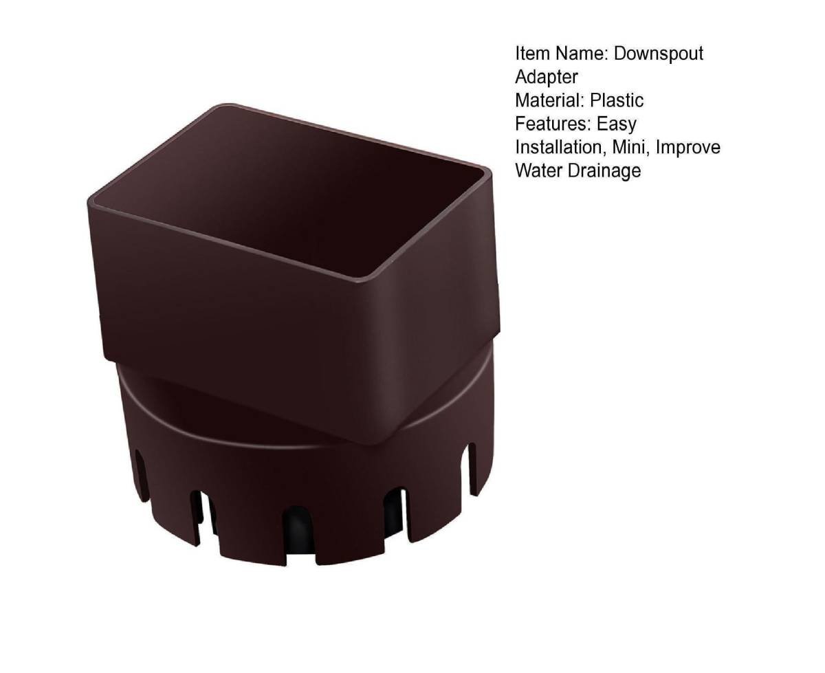 Downspout Adapter Rain Gutter Extender - Brown M