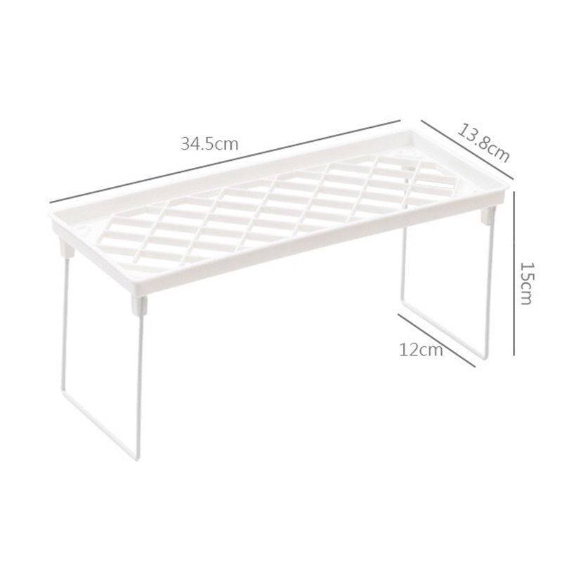 Dormitory Storage Shelf Strong PP Metal Foldable Design Simple Style Desktop Display Shelf for Home Dormitory Office White S