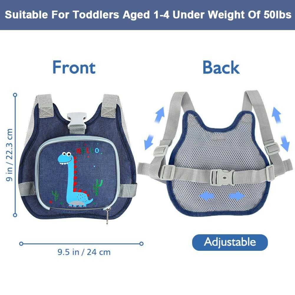 Toddler Harness Leash+ Anti Lost Wrist Link,  Cute Dinosaur Kids Harness with Leash, Foldable Child Leash Baby Walking Wristband Assistant Strap Belt Hold Baby Boys Girls Close While Walking