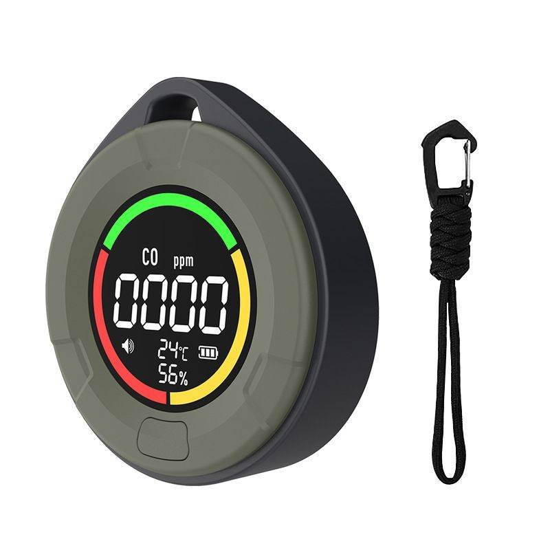 Portable Carbon Monoxide Detector for Travel,   Detector with Magnetic Back, 4-in-1 CO Monitor with Audible & Visual Alarm for Camping, Hotel, Car & RV（7.6*3cm)