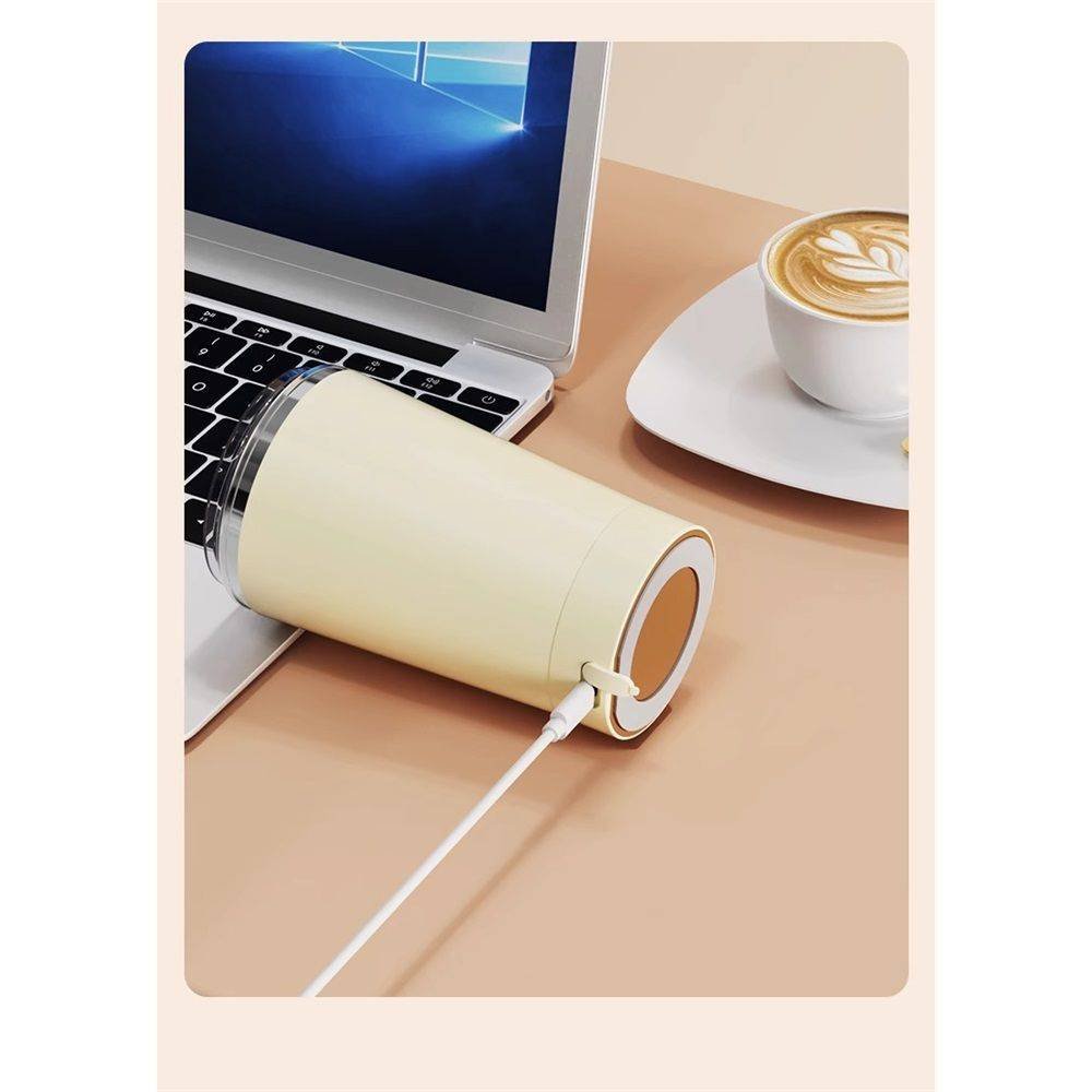 Self Stirring Coffee Mug With Lid Electric High Speed Self Stirring Mug 400ml Rechargeable Detachable Stainless Steel Self Stirring Cup for Coffee, Milk,(brown)