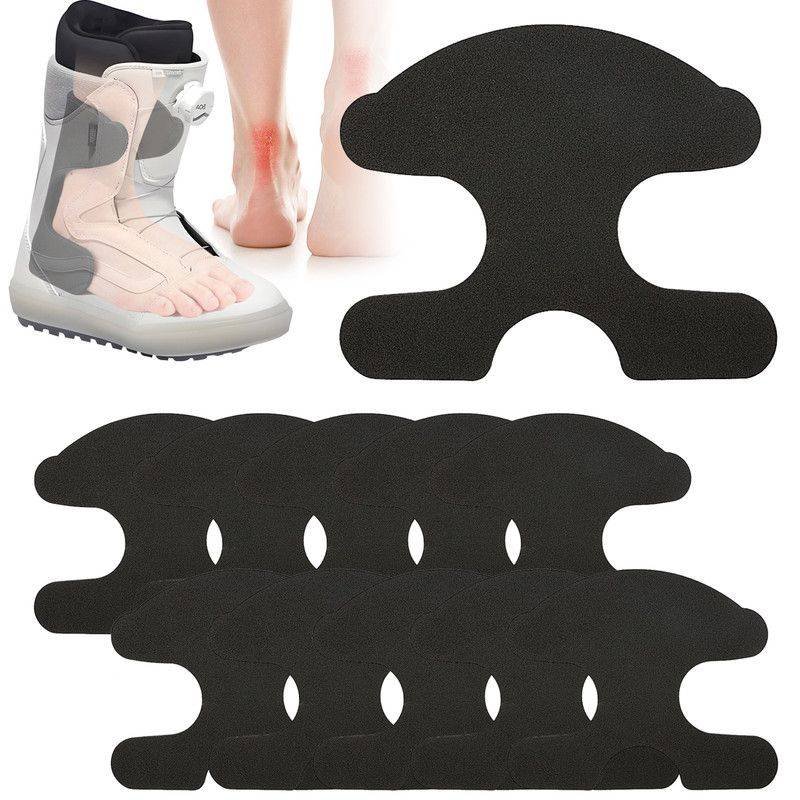 5 Pairs 10PCS Self-Adhesive EVA Heel Pads for Ski Boots, Curved Shock Absorbing Anti-Friction Foam Liner Inserts