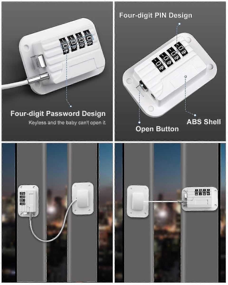 Self-Adhesive Refrigerator Lock Pack for Adults, White, Combination Lock, Refrigerator Safety Lock, for Children, Electric Mini Fridge, Door - perfect-max