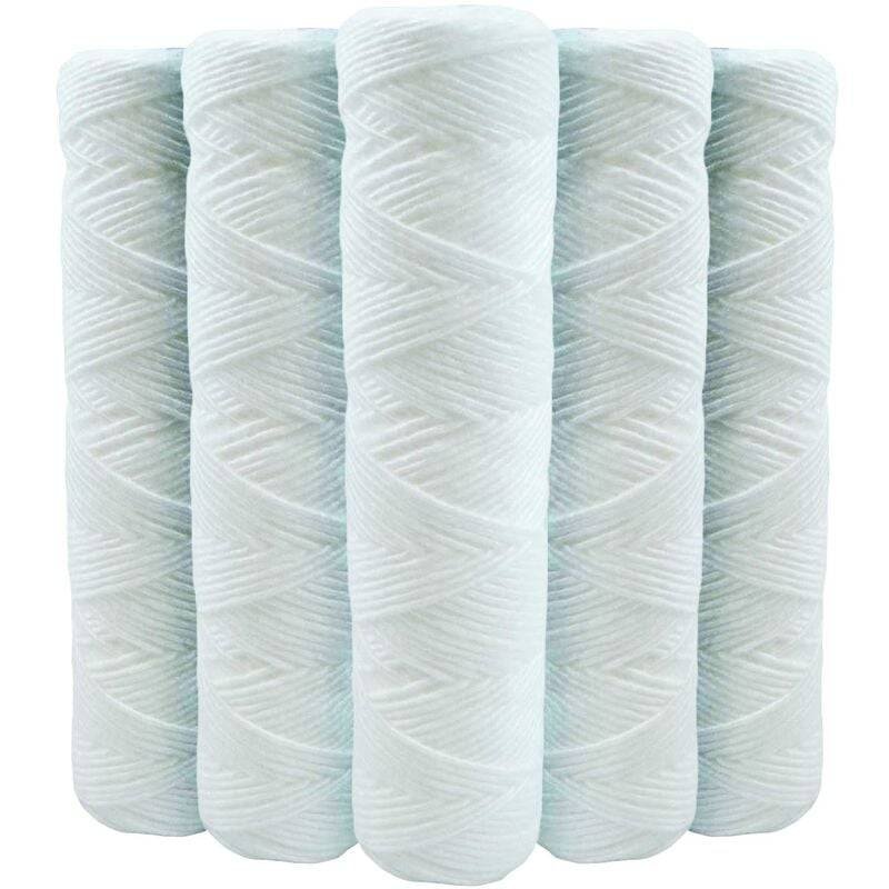5-Pack 9 3/4 Inch Anti-Sediment Water Filter Cartridges - 20 Micron Compatible with 10 Inch Filter_MGF